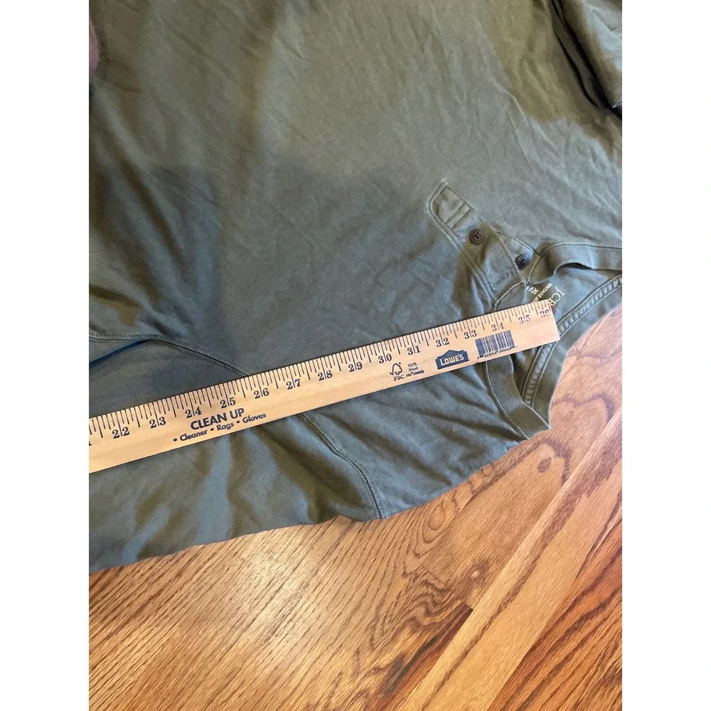 J. Crew Mens Henley Shirt XL Tall Olive Green Vintage Jersey Long Sleeve